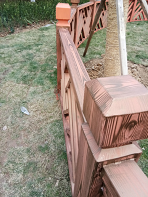 金山钢结构护栏仿木纹项目